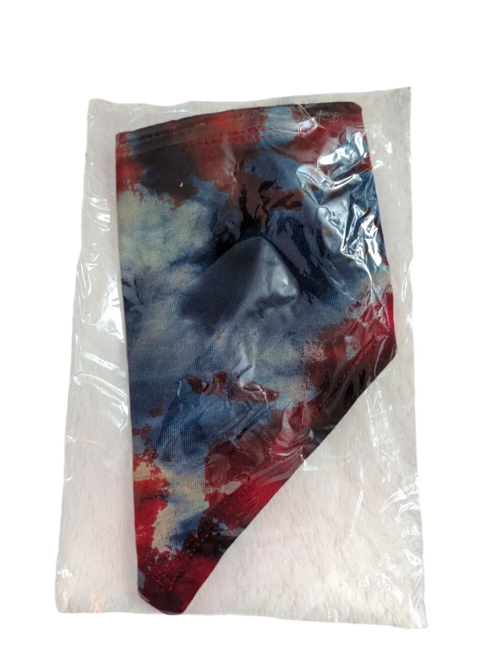 NWOT Tie-Dye Triangle Pet Bandana / Baby Bandaid Bib in Red White And Blue